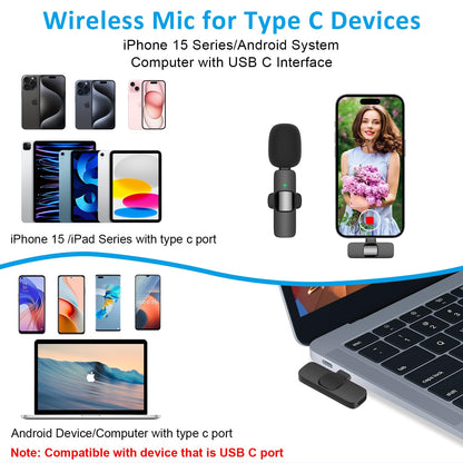 Micrófono de Solapa Inalámbrico con Receptor para iPhone y iPad MAYBESTA