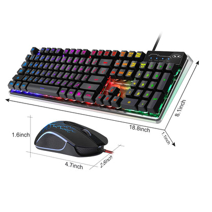 Teclado y Ratón Gamer K1, con Iluminación RGB LED