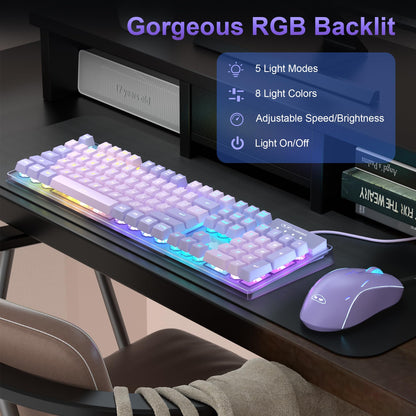 Teclado y Ratón Gamer K1, con Iluminación RGB LED