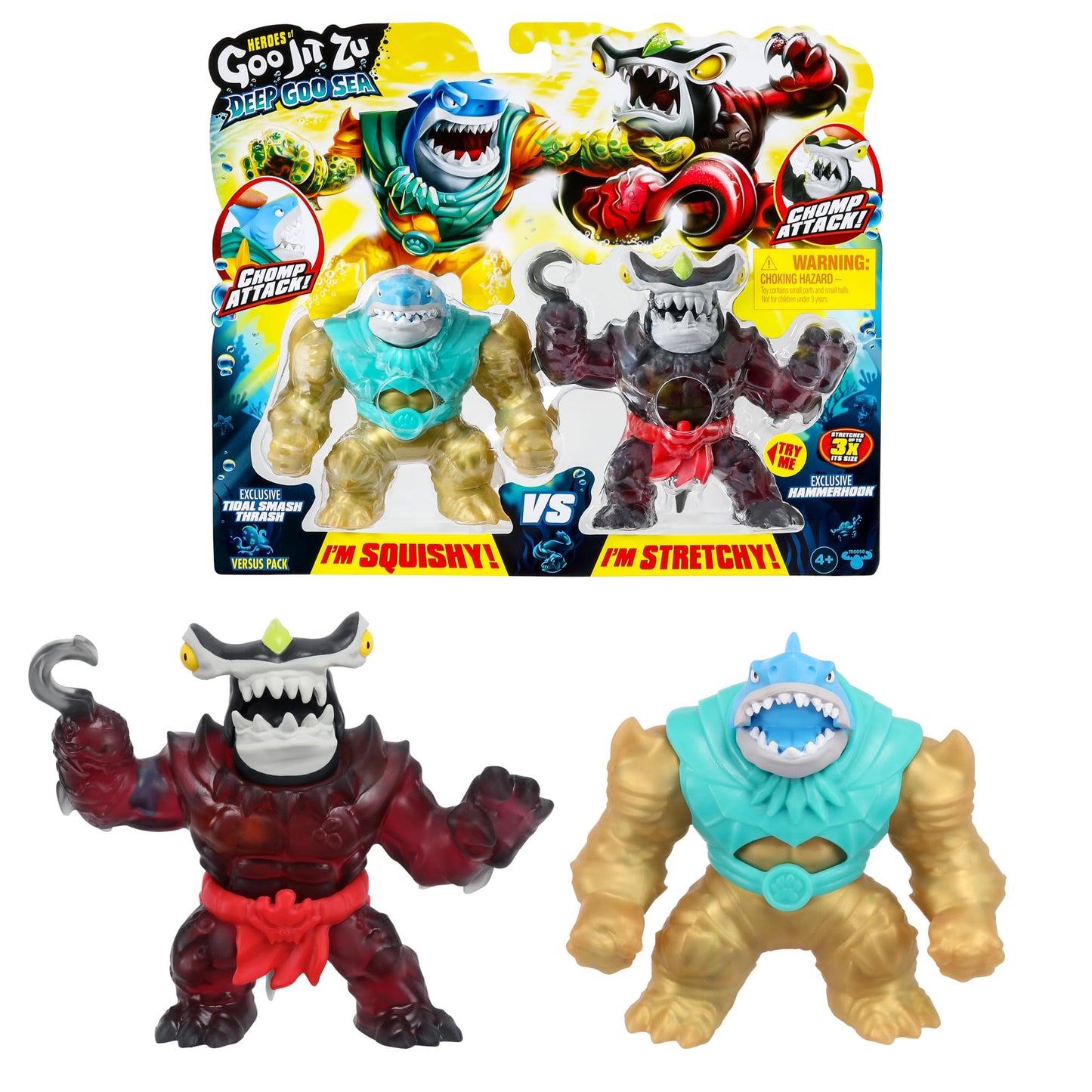 Heroes of Goo Jit Zu Deep Goo Sea Pack Exclusivo Tidal Smash vs Thrash Exclusivo Hammerhook.