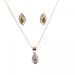 Juego de Aretes más dije, cadena, Verde, Plata 925